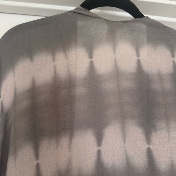 Charming Charlie Gray Boho Tie Dye Tunic Open Front Cardigan OS Festival Hippie - Picture 3 of 13